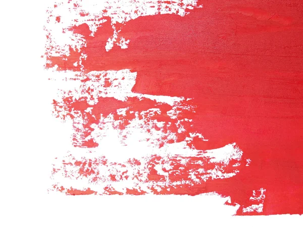 Foto pinceladas grunge rojo pintura al óleo aislado sobre fondo blanco, (con ruta de recorte ) — Foto de Stock