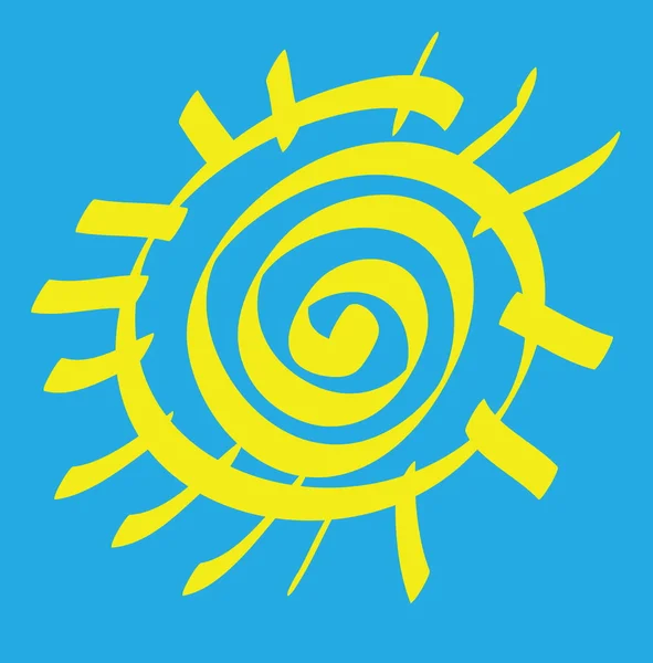 Çizgi film renk güneş simgesi — Stok fotoğraf