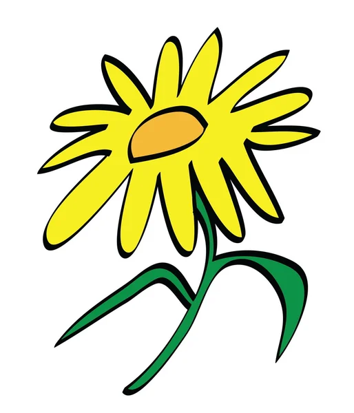 Icono de flor amarilla de dibujos animados — Foto de Stock