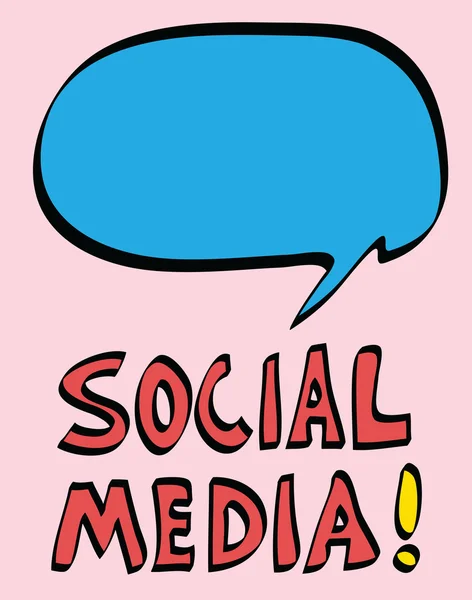Cartoon sociale media en tekstballon — Stockfoto