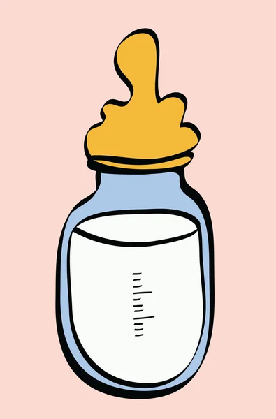 Cartoon baby milk bottles icon