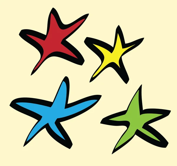 Ikonu hvězdičky barevná kreslená — Stock fotografie