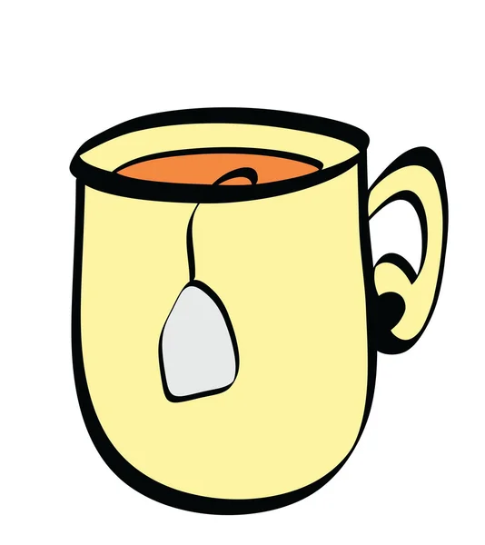 Çizgi film fincan çay simgesi — Stok fotoğraf