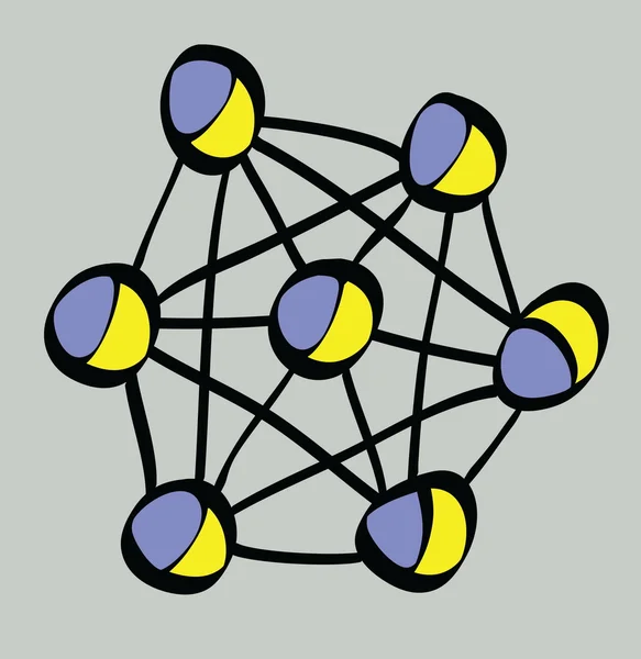 Cartoon lattice atoomfysica — Stockfoto
