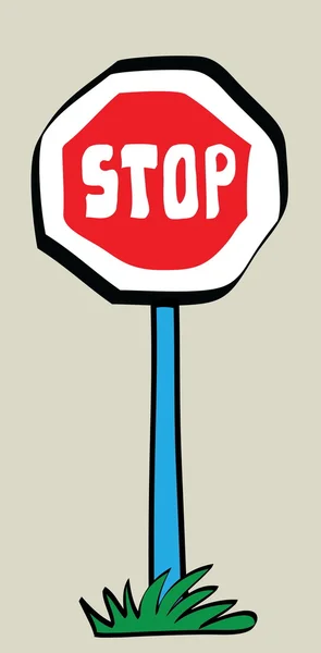 Cartoon stop road traffic sign — Stock Photo, Image