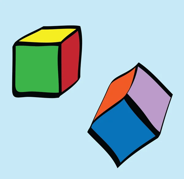 Elemento de diseño de cubo de dibujos animados — Foto de Stock