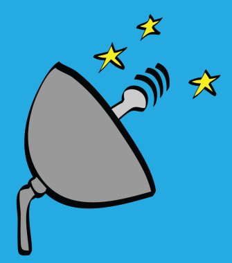 Çizgi film uydu çanağı simgesine