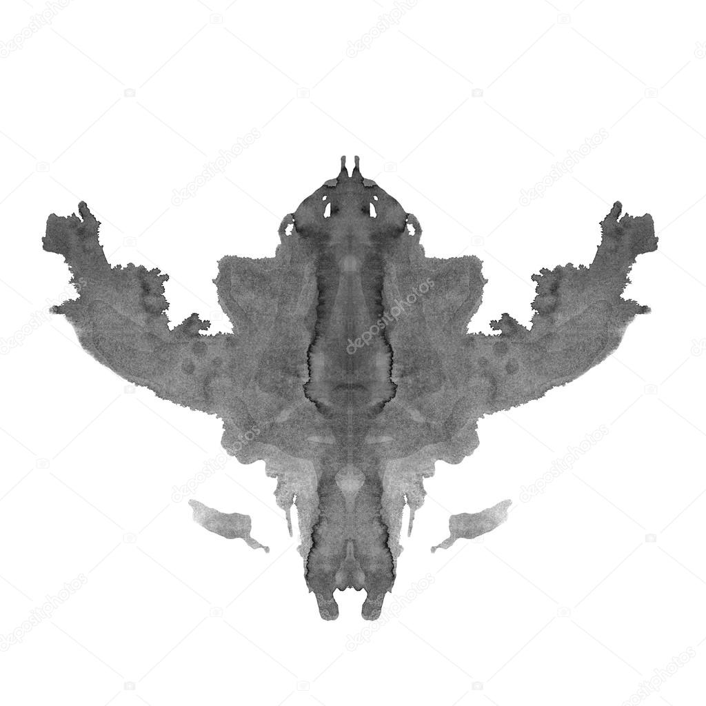 Rorschach inkblot test isolated on white background