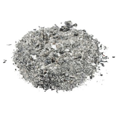 Ash isolated on white background, texture clipart