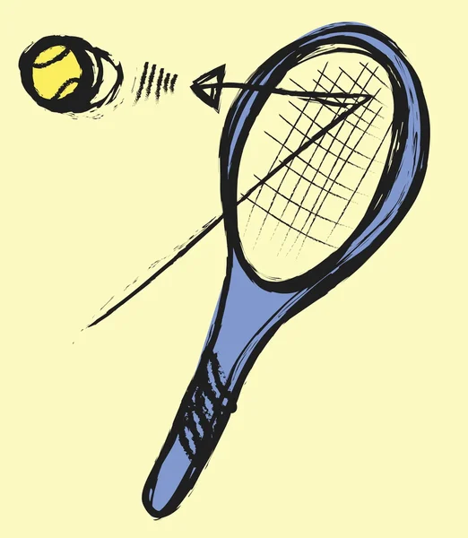 Tenis raket ve top doodle — Stok fotoğraf