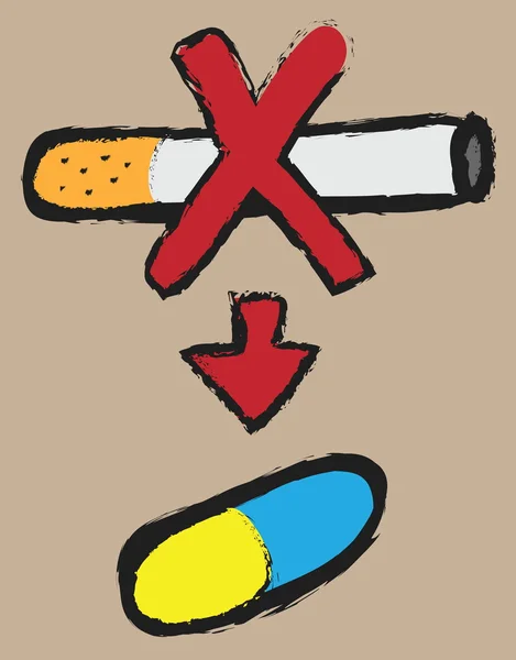Doodle conceito parar de fumar — Fotografia de Stock