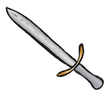Doodle kılıç simgesi