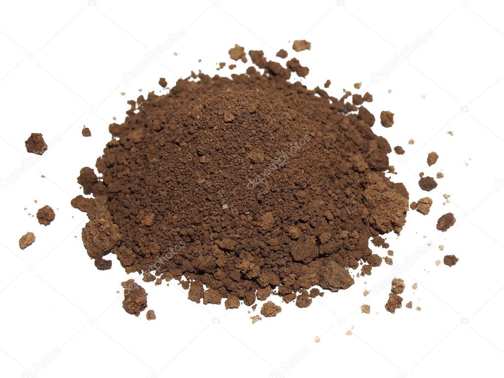 Pile of soil isolated on white background