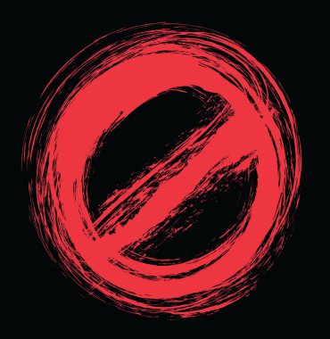 Siyah üzerine izole doodle yasak işareti