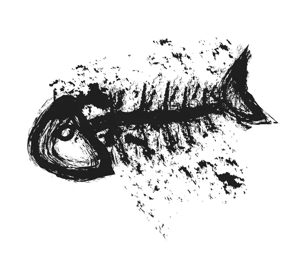 Doodle fishbone, illustration art designelement — Stockfoto