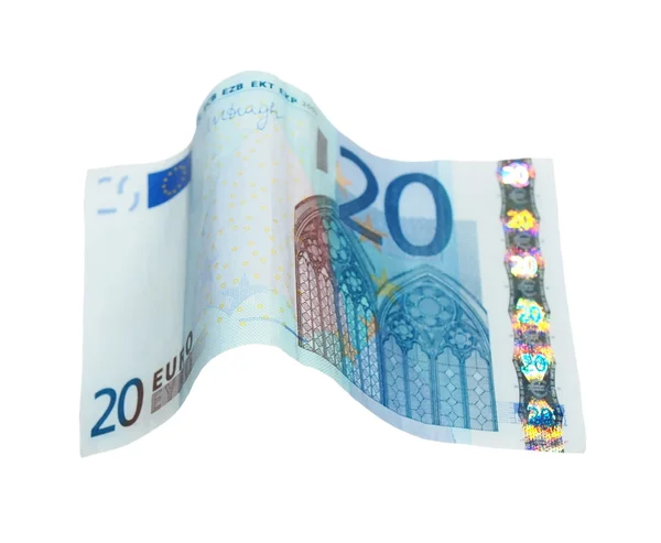 20 twenty euro banknote isolated on white background — Stock Photo, Image