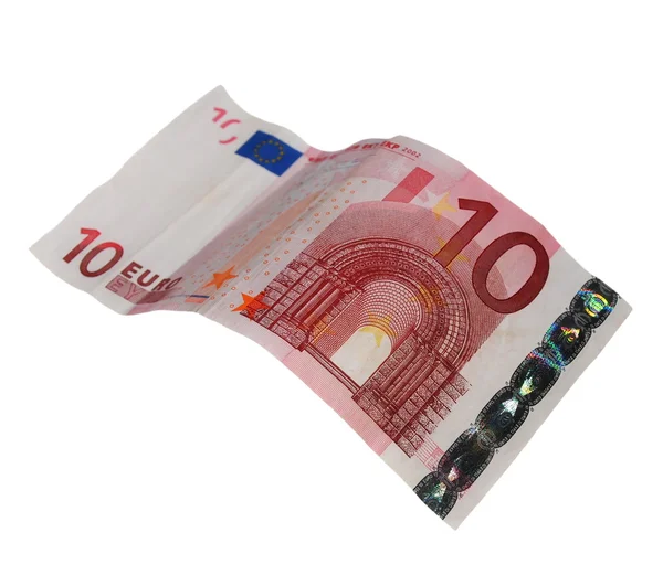 10 Euro banknote isolated on white background — Stock Photo, Image