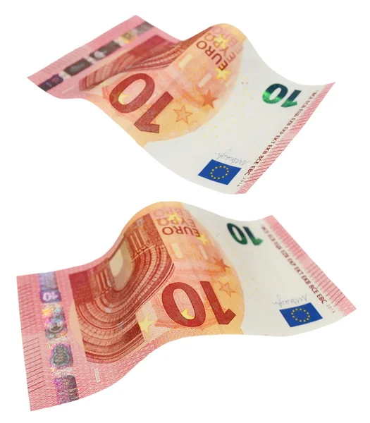 Nieuwe bankbiljet van tien euro, geïsoleerd op wit — Stockfoto