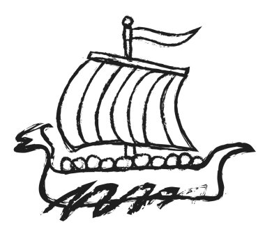 Viking gemi, tekne viking doodle