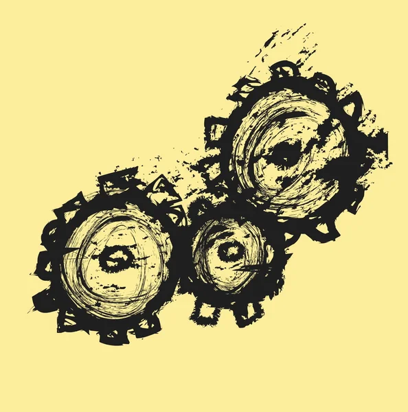 Doodle gears  illustration — Stock Photo, Image