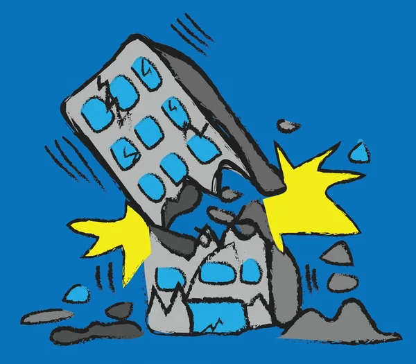 Terremoto do edifício Doodle — Fotografia de Stock