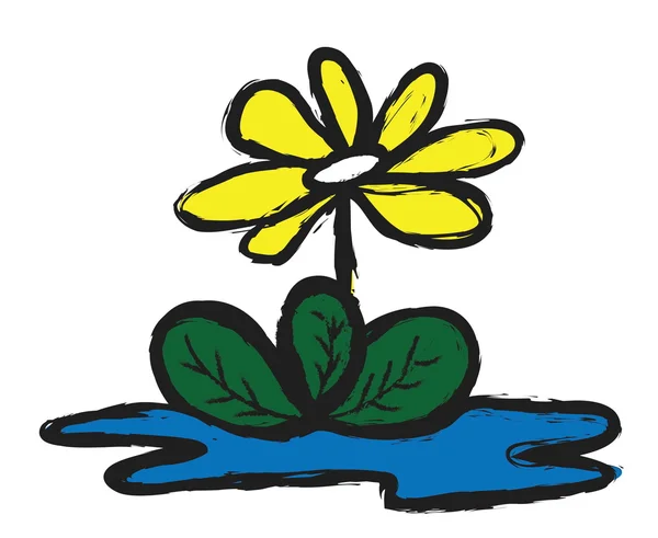 Flor lírio de água na água, Waterlily — Fotografia de Stock