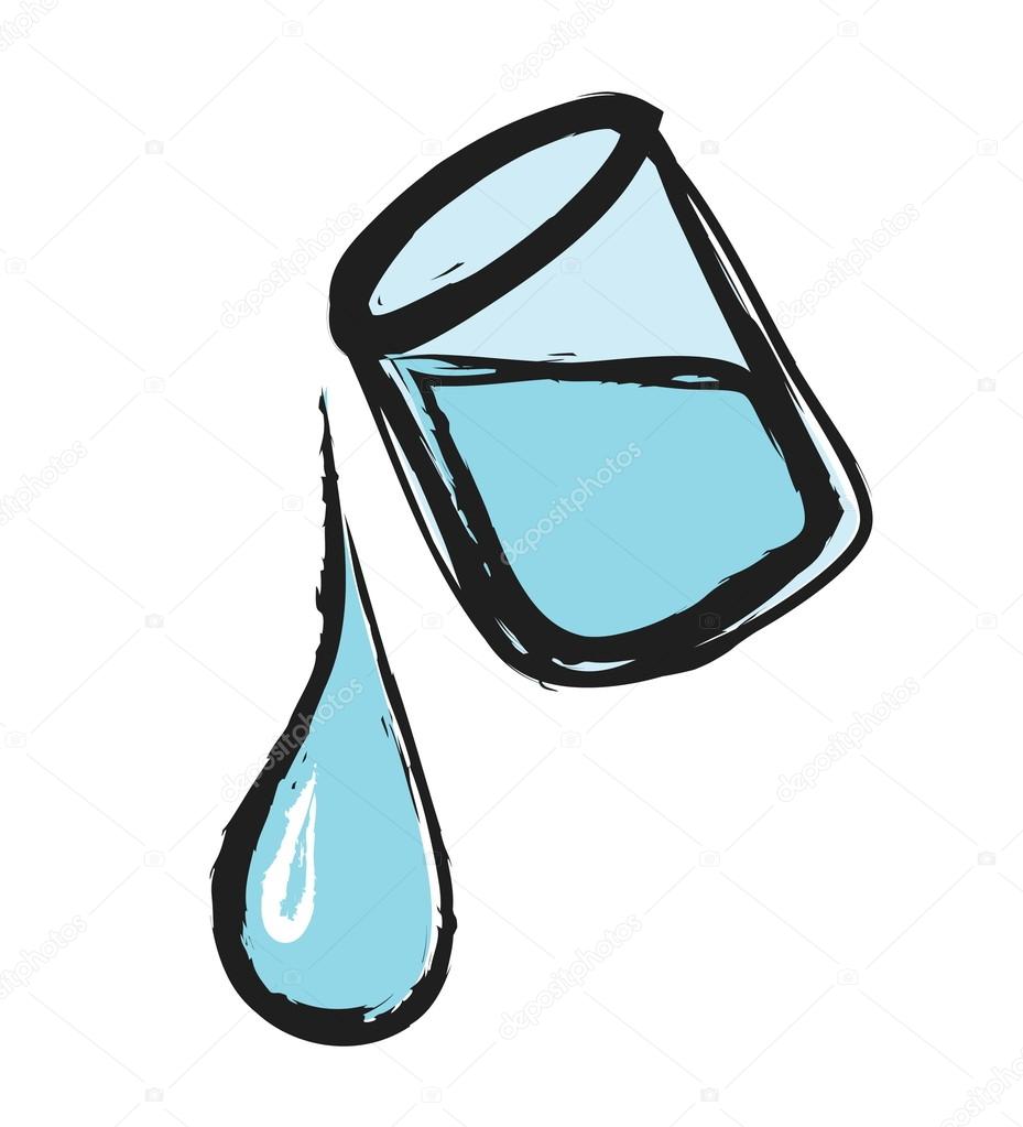 doodle glass of water,  illustration