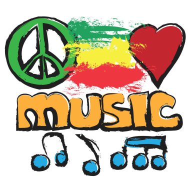 Doodle aşk, müzik, barış arka plan