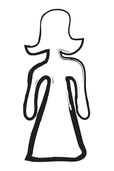 Doodle Frau Silhouette Ikone — Stockfoto