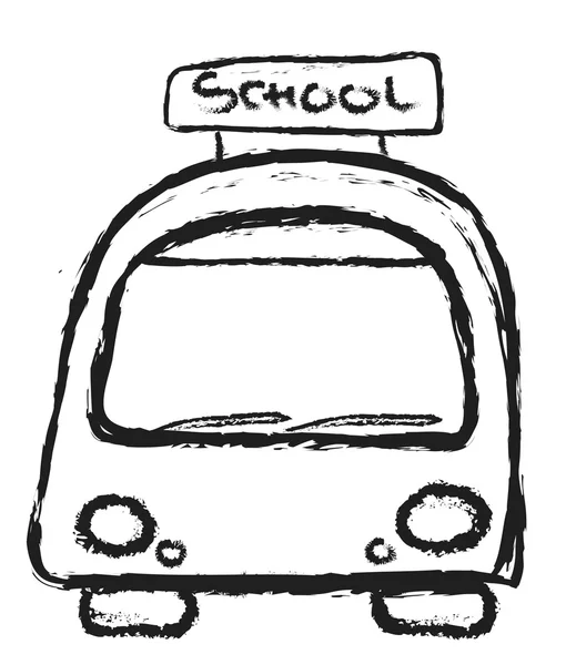 Doodle schoolbus pictogram — Stockfoto
