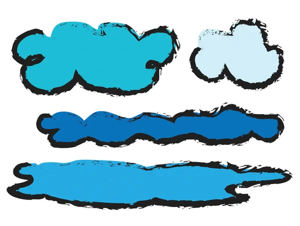 Set doodle clouds icons — Stock Photo, Image