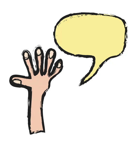 Doodle arm with speech bubble — Stock Photo, Image