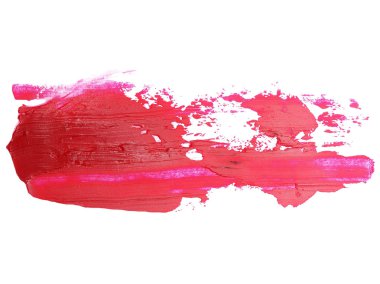 Beyaz arka plan üzerinde izole kırmızı grunge fırça darbeleri yağlı boya