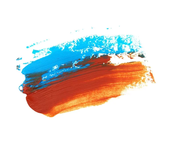 Modrá hnědá grunge štětce tahy olejové barvy izolovaných na bílém pozadí — Stock fotografie