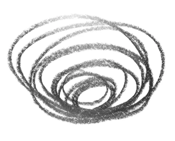 Kläckäggen spiral grunge grafit penna textur isolerad på vit bakgrund — Stockfoto