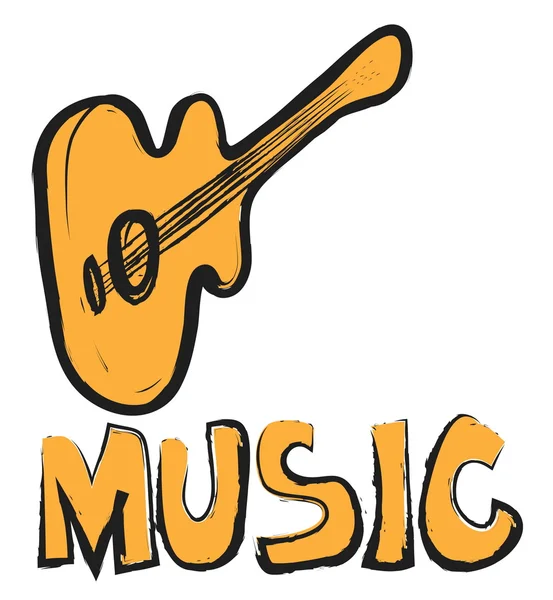 Ícone de sinal de música e guitarra acústica, ilustração — Fotografia de Stock