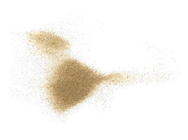 yığın çöl kumu beyaz arkaplanda izole