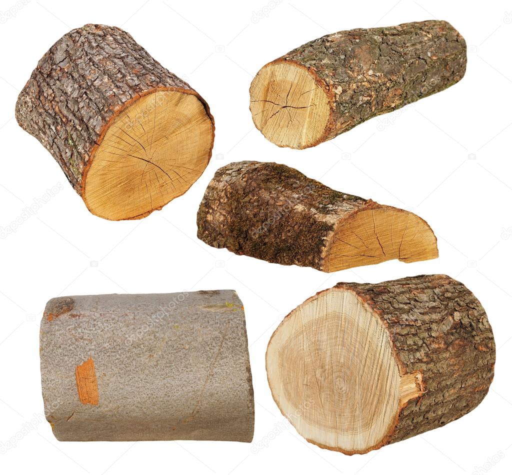 set log fire wood isolated on white background with clipping path (high resolution)