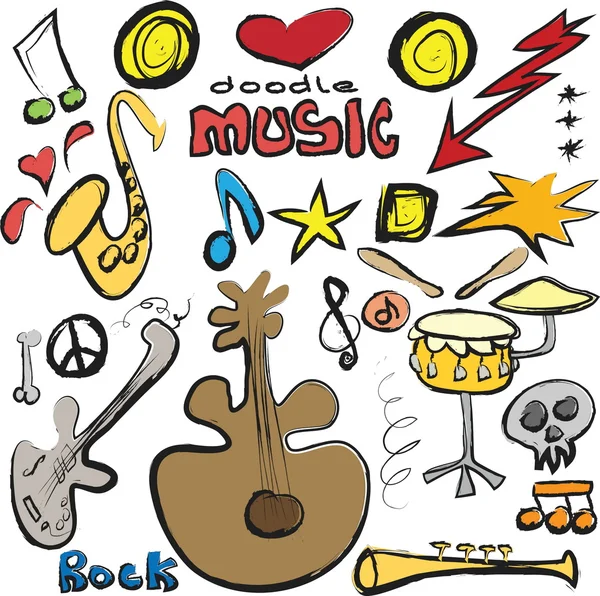 Doodle set musik bakgrund — Stockfoto