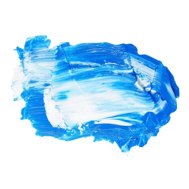 Mavi fotoğraf ve beyaz arka plan üzerinde izole boya beyaz grunge fırça darbeleri petrol
