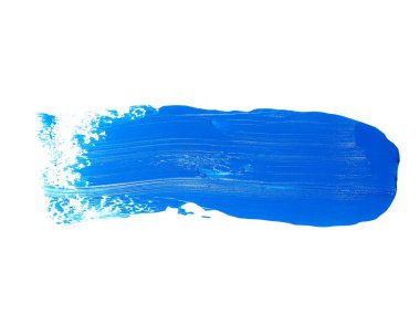 Fotoğraf mavi grunge fırça darbeleri yağlı boya beyaz arka plan üzerinde izole