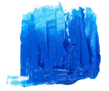 Fotoğraf mavi grunge fırça darbeleri yağlı boya beyaz arka plan üzerinde izole