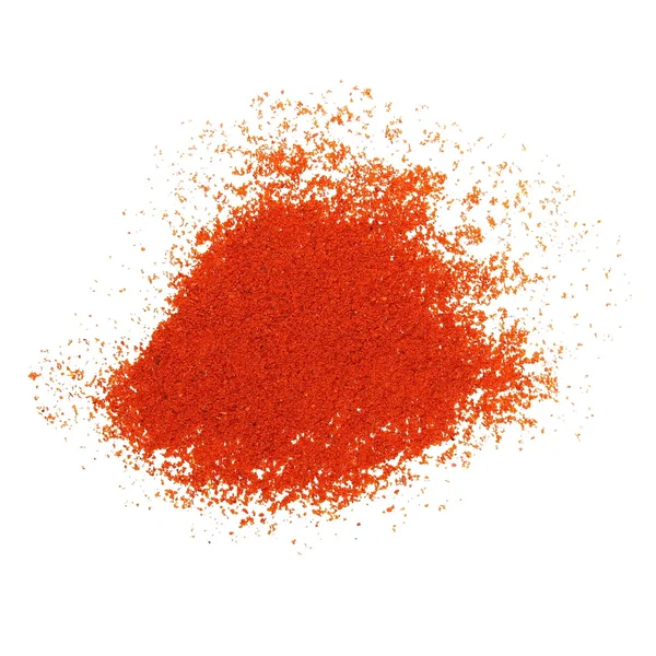 Hromadu červená paprika prášku izolované na bílém — Stock fotografie