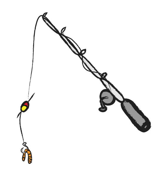 Canas de pesca doodle ilustração elemento de design — Fotografia de Stock