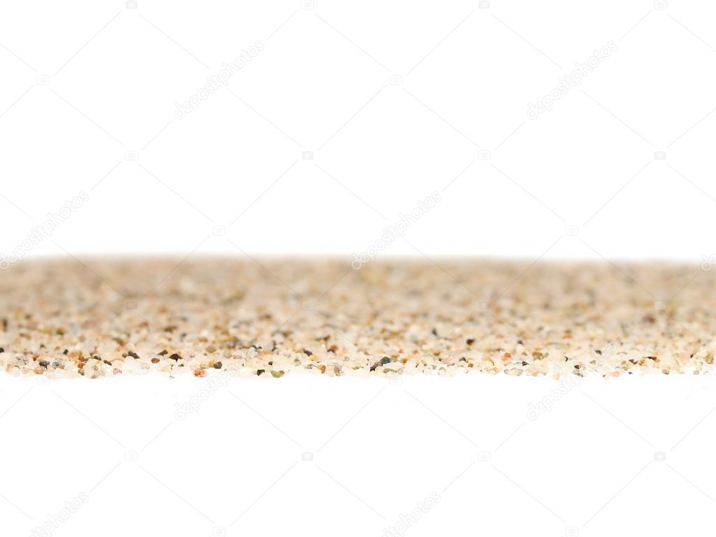 pile desert sand isolated on white background and texture