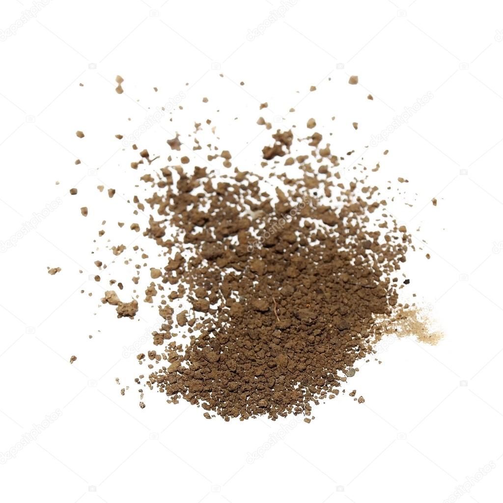 Pile of soil isolated on white background