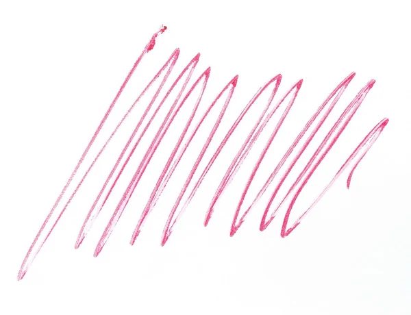 Foto roter Stift schraffierte Grunge-Linie Textur isoliert auf weißem Hintergrund — Stockfoto