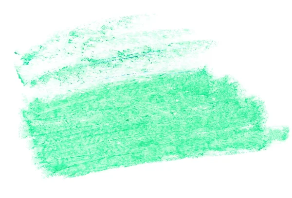 Photo grunge green wax pastel crayon line isolated on white background — Stock Photo, Image