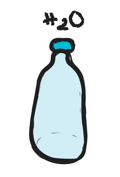 Doodle fles water — Stockfoto