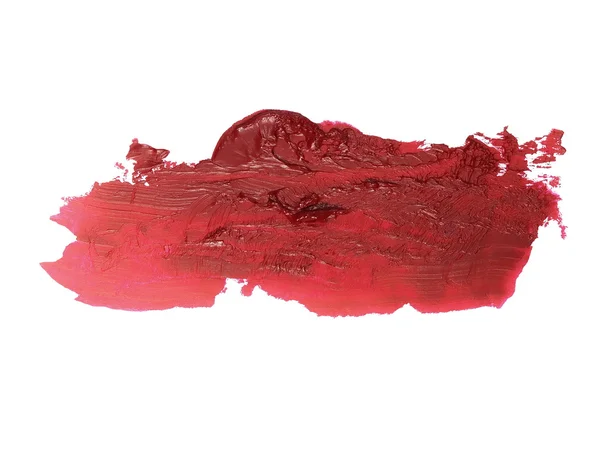 Foto rojo grunge pinceladas pintura al óleo aislado sobre fondo blanco —  Fotos de Stock